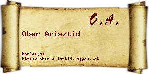 Ober Arisztid névjegykártya